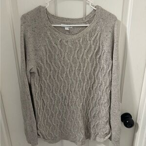 Women's Gray Cable Knit Sweater